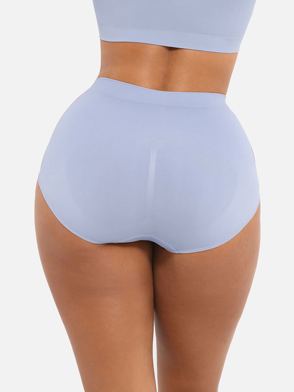 High-Waist Seamless Tummy Control Briefs with Antibacterial Peach Fabric