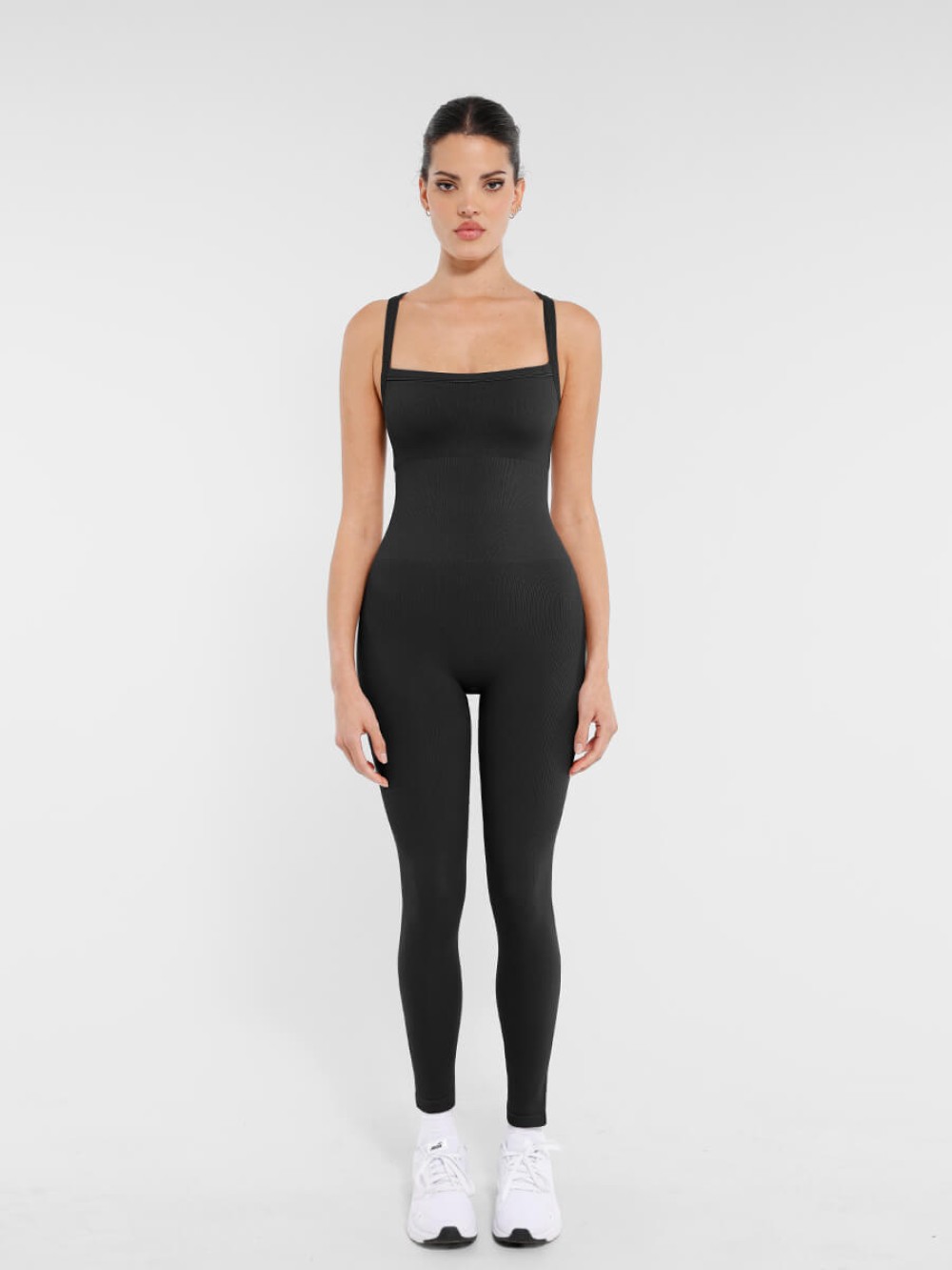 Seamless Sports Shaping 2 in 1 Waist and Tummy Control Bra-free Jumpsuit