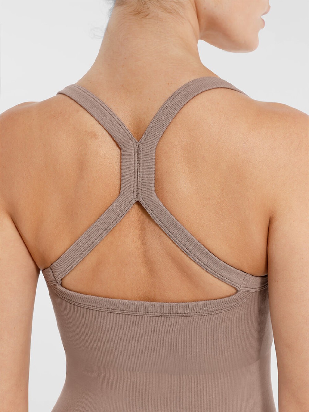 Wholesale Seamless Sports Shaping 2 in 1 Waist and Tummy Control Bra-free Jumpsuit