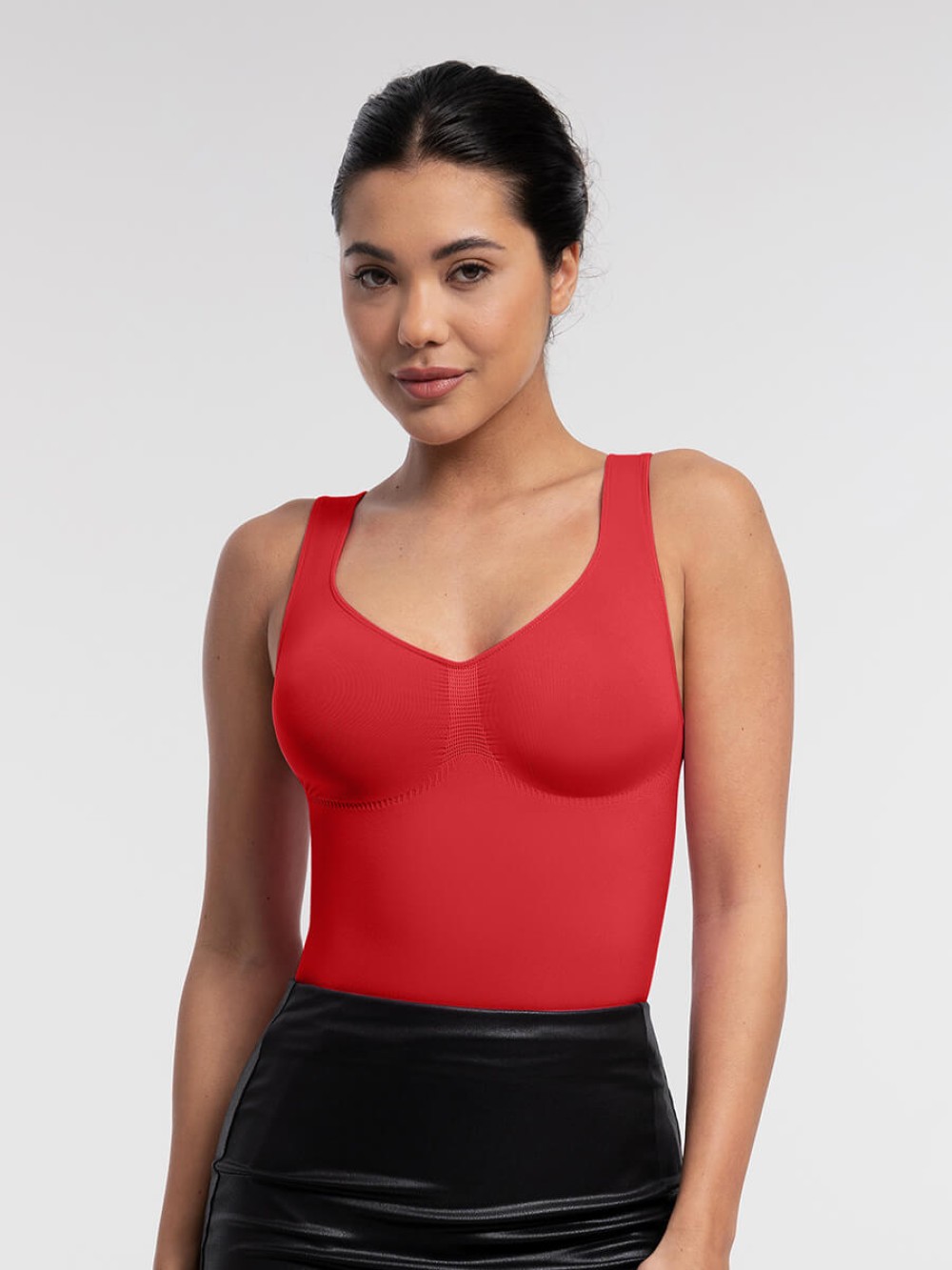 Seamless Bust Support Waist and Abdomen Control Thong Bodysuit