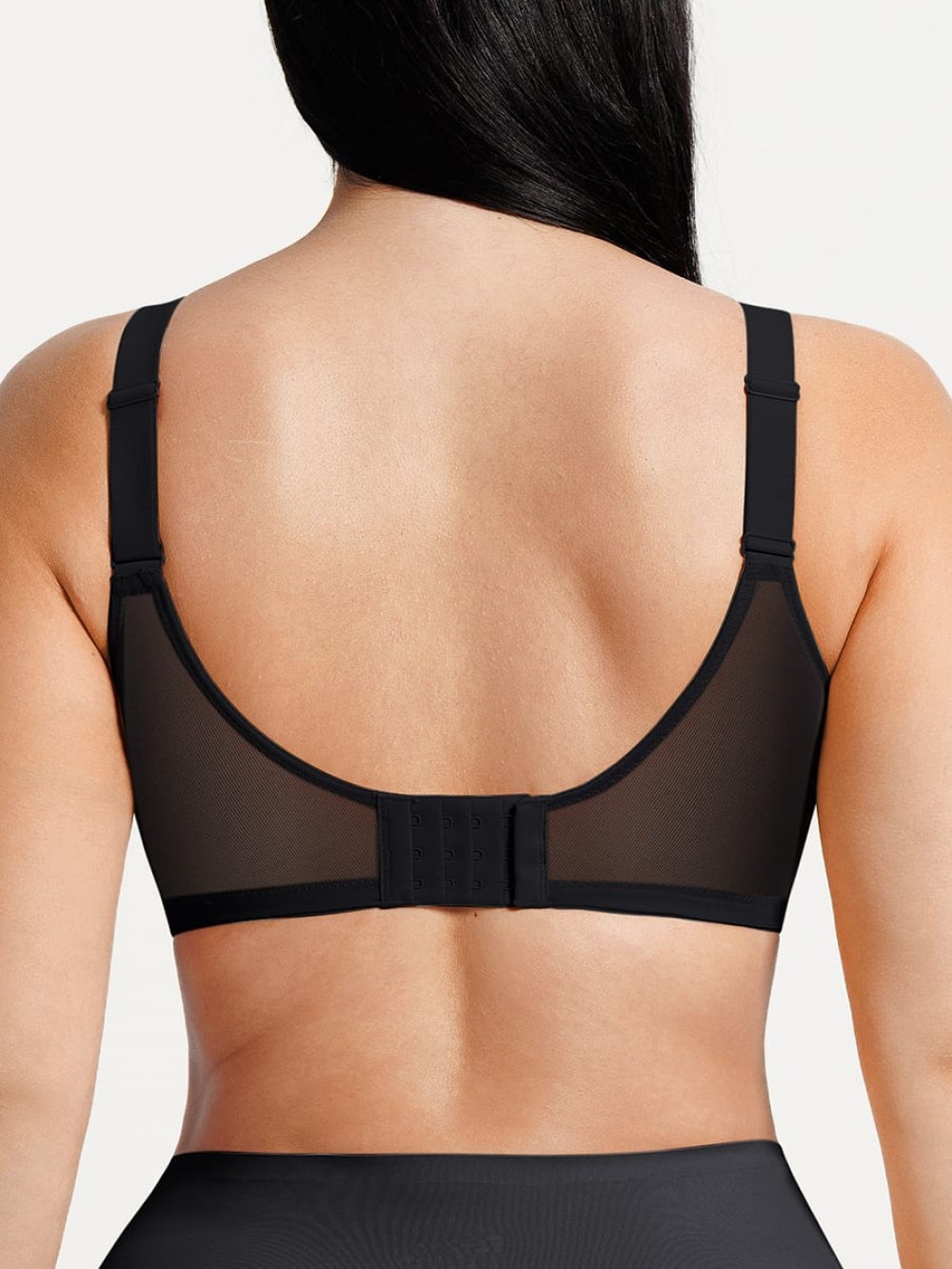 Minimizing Bra Full Coverage Unlined Lace Mesh Side Support Underwire Smooth Back