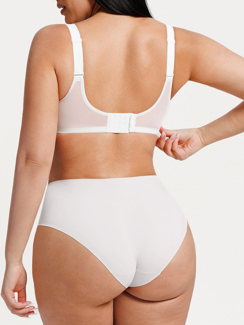 Minimizing Bra Lace Mesh Side Support Underwire Smooth Back