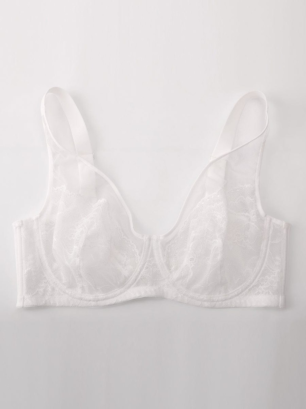 Minimizing Bra Lace Mesh Side Support Underwire Smooth Back