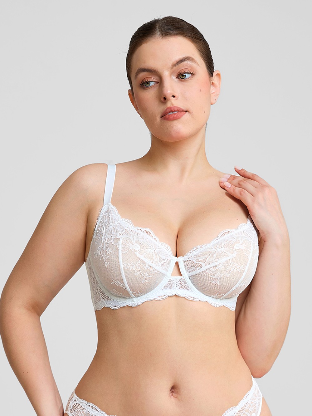 Unlined Underwire Sheer Floral Mesh Bra