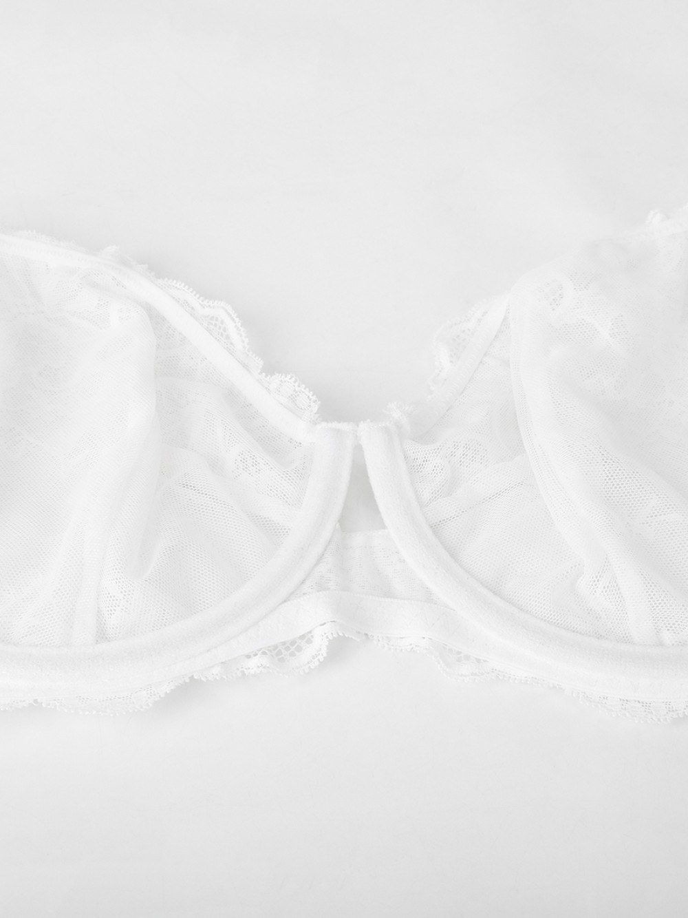 Unlined Underwire Sheer Floral Mesh Bra