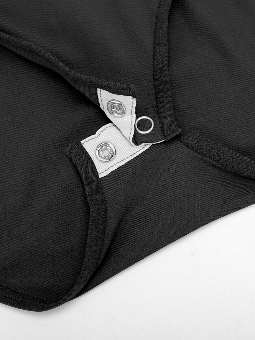 Seamless Crew Neck Long Sleeve Tummy Control Snap Crotch Briefs Bodysuit