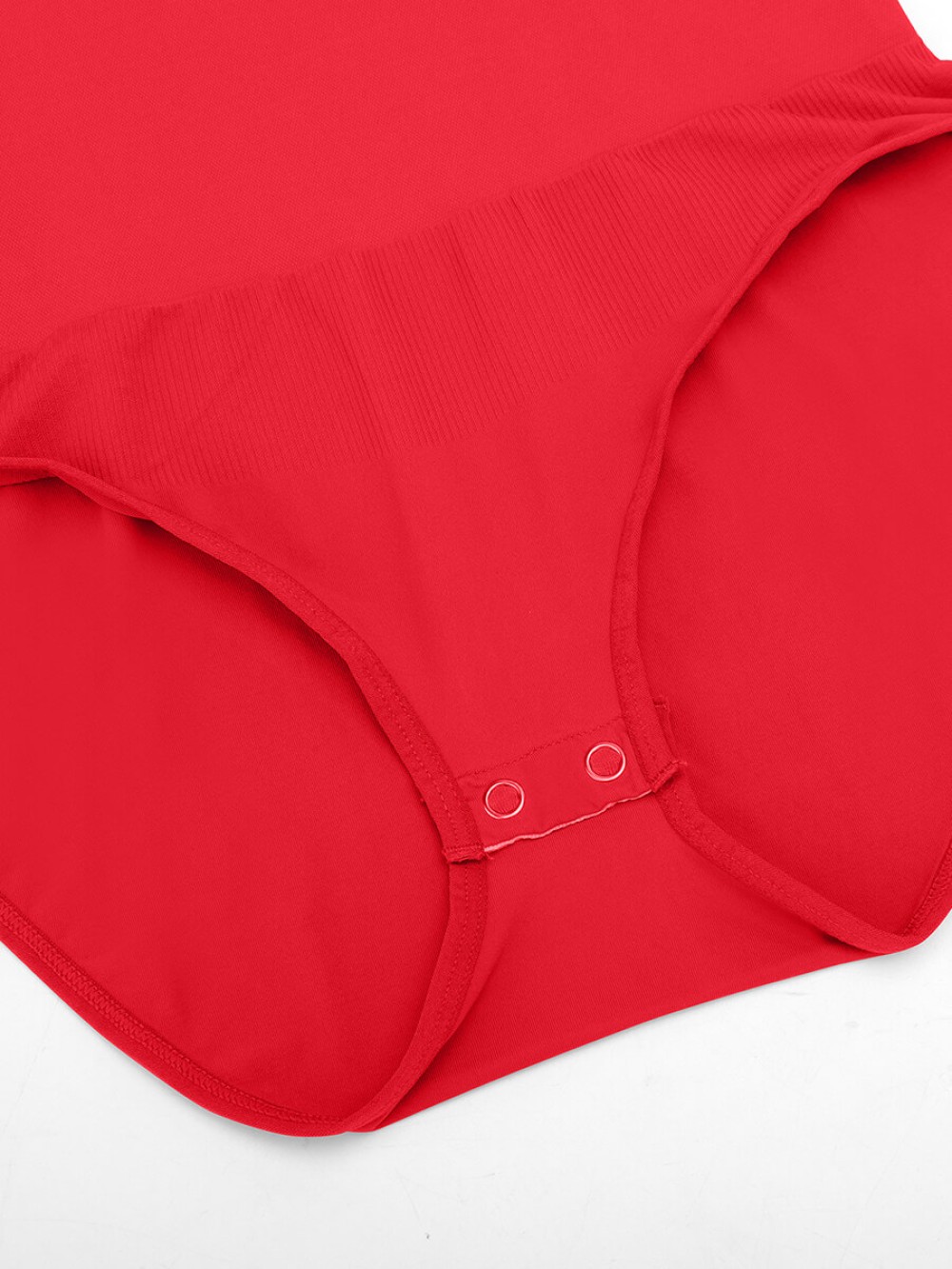 Seamless Long Sleeve Crew Neck Tummy Control Snap Crotch Briefs Bodysuit