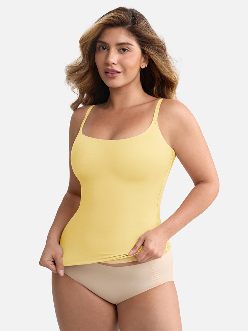 Scoop Neck Tank Top with Anti-Sheer Bust Lining