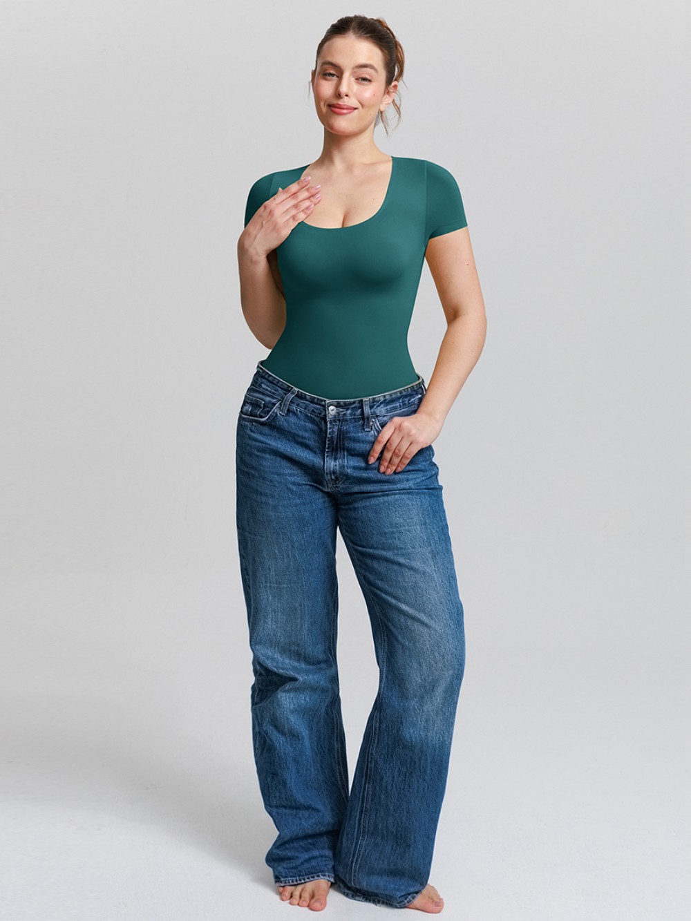 Seamless Scoop Neck Shapewear Bodysuit