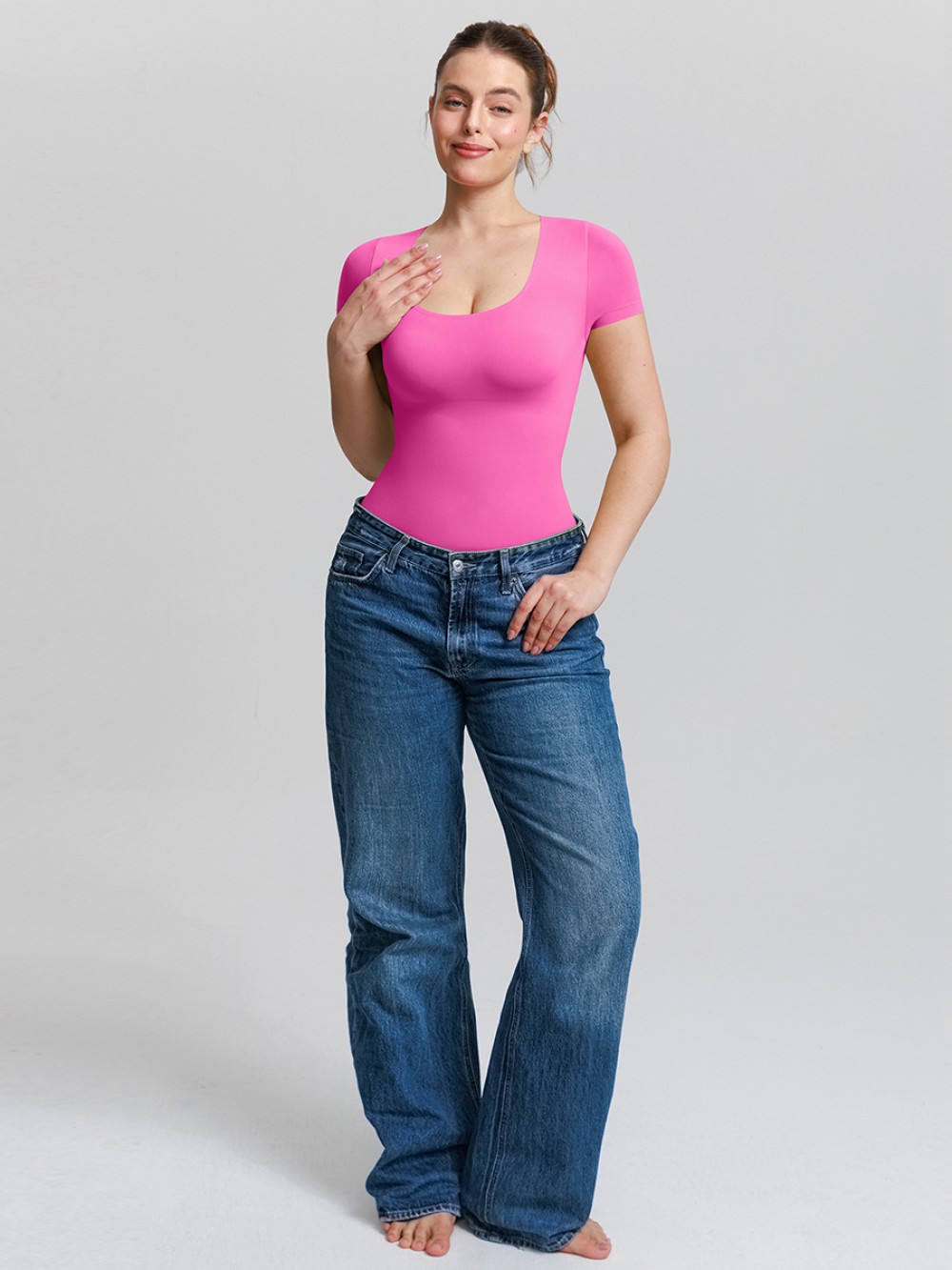 Seamless Scoop Neck Tummy Control Buttery Soft Shapewear Bodysuit