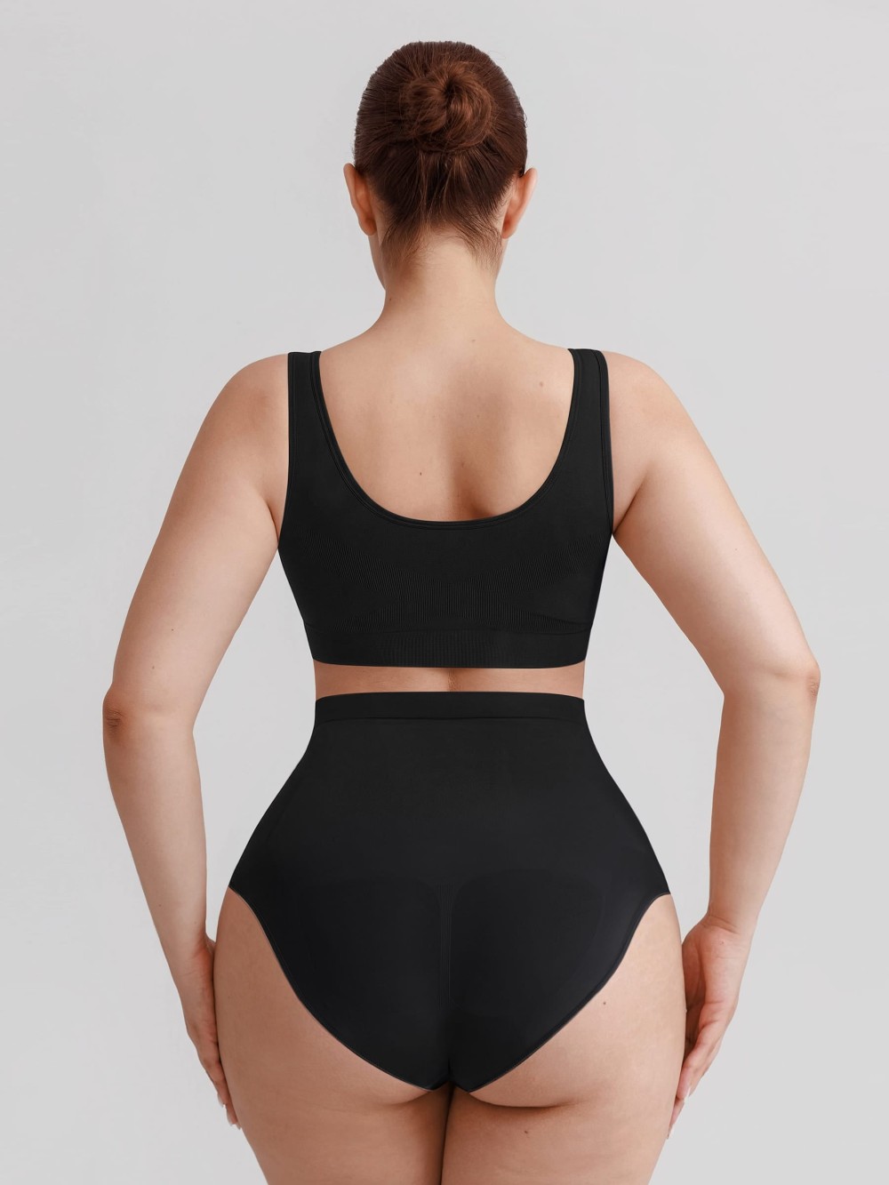 Seamless High Waist Tummy Control Briefs Anti Slip Silicone Shaping Panties