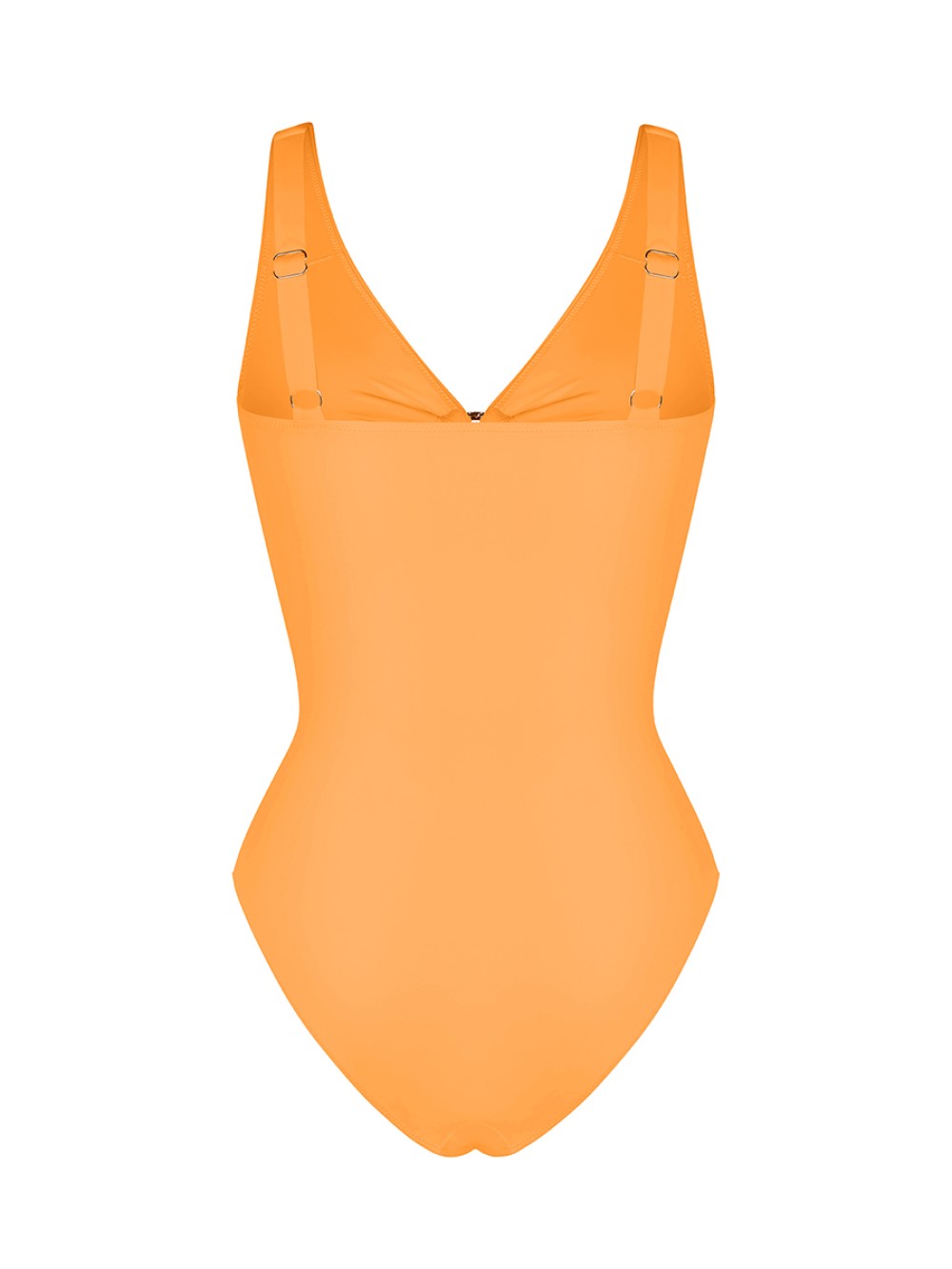 Triangle Bottom Bodysuit Swimsuit Deep V Metal Ring Removable Bust Pads