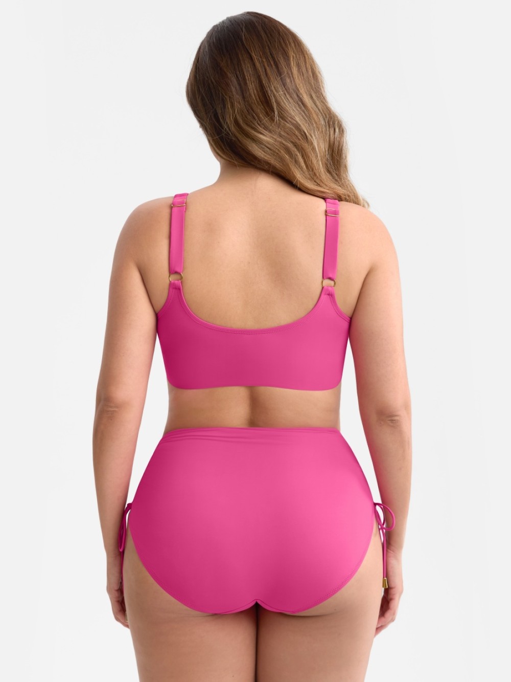 Tummy Control Mesh Lining Swimsuit Set Removable Pads Adjustable Back Straps