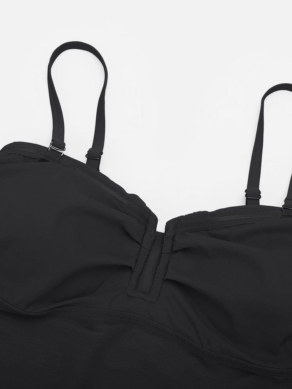 Strapless U-shaped Underwire Tummy Control One Piece Shapewear Swimsuit with Removable Pads