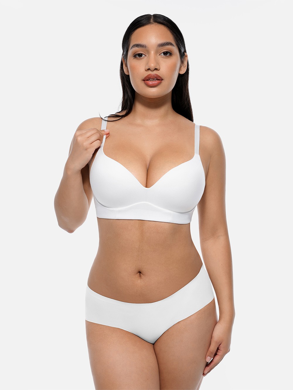 Wireless Push Up Comfort Wireless Demi Coverage Bralettes Bra Adjustable Straps