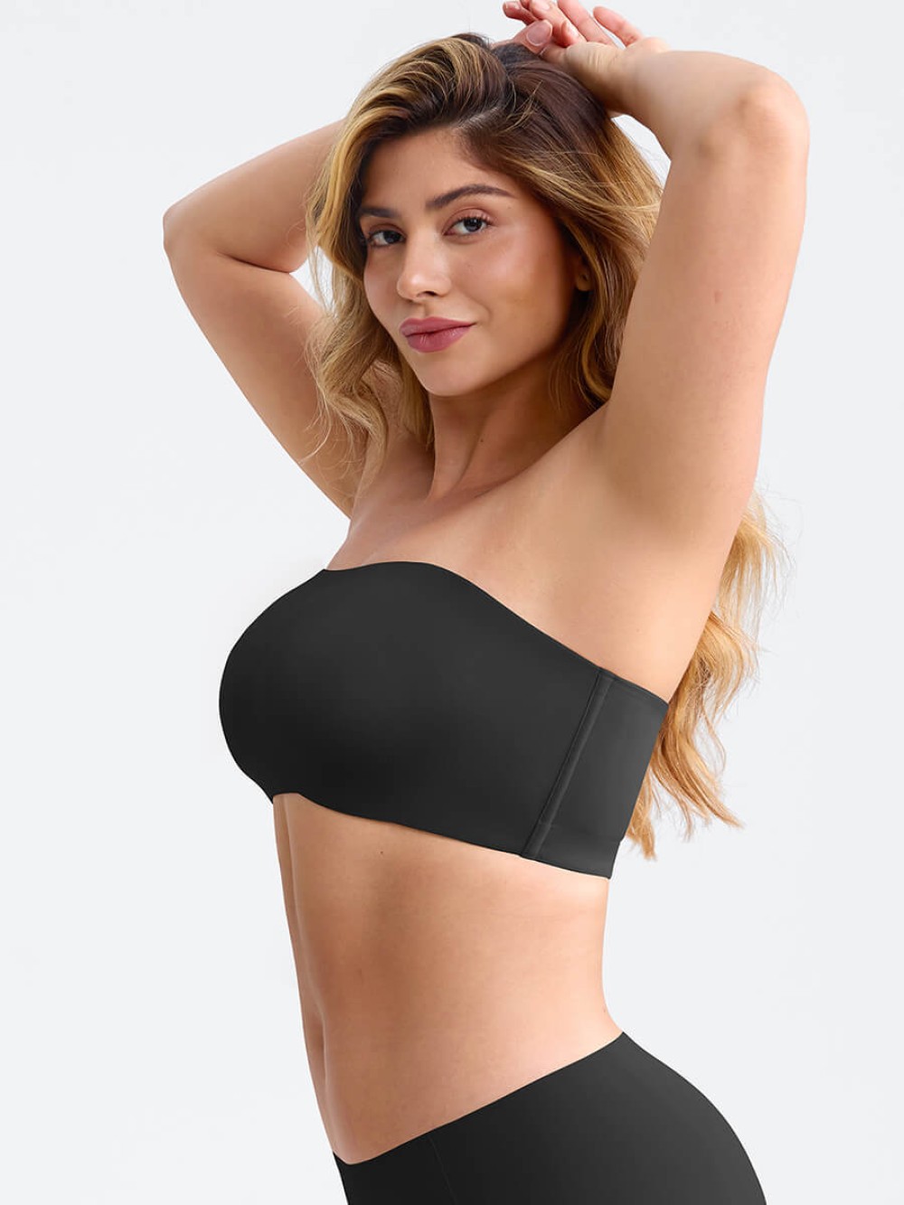 Anti Slip Bandeau Bra FeelSoft Fabric Fixed Molded Cups