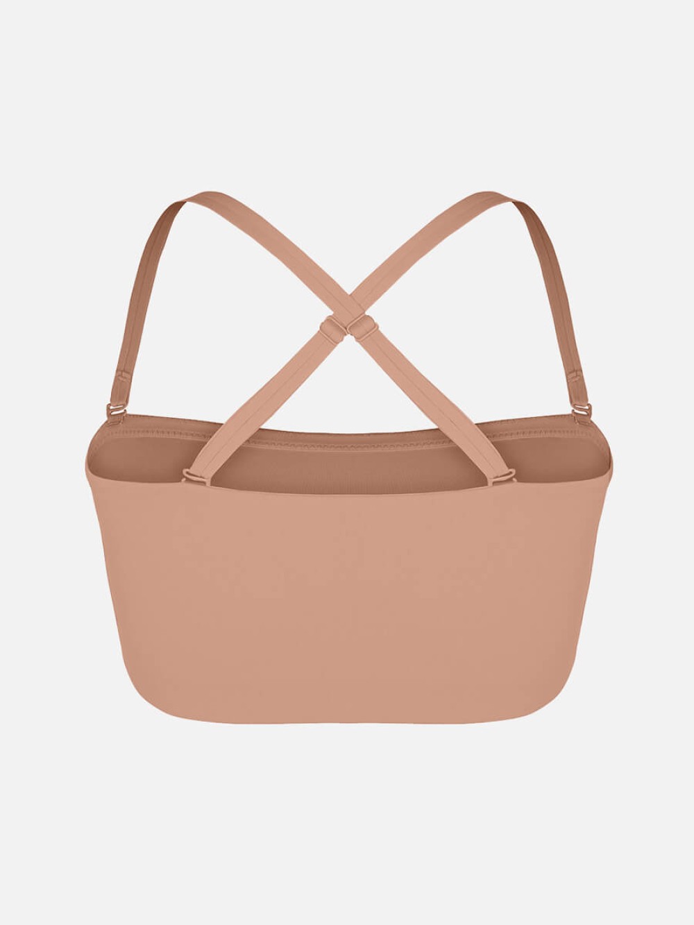 Strapless Bandeau Bra Silicone Grip Side Boning Detachable Straps