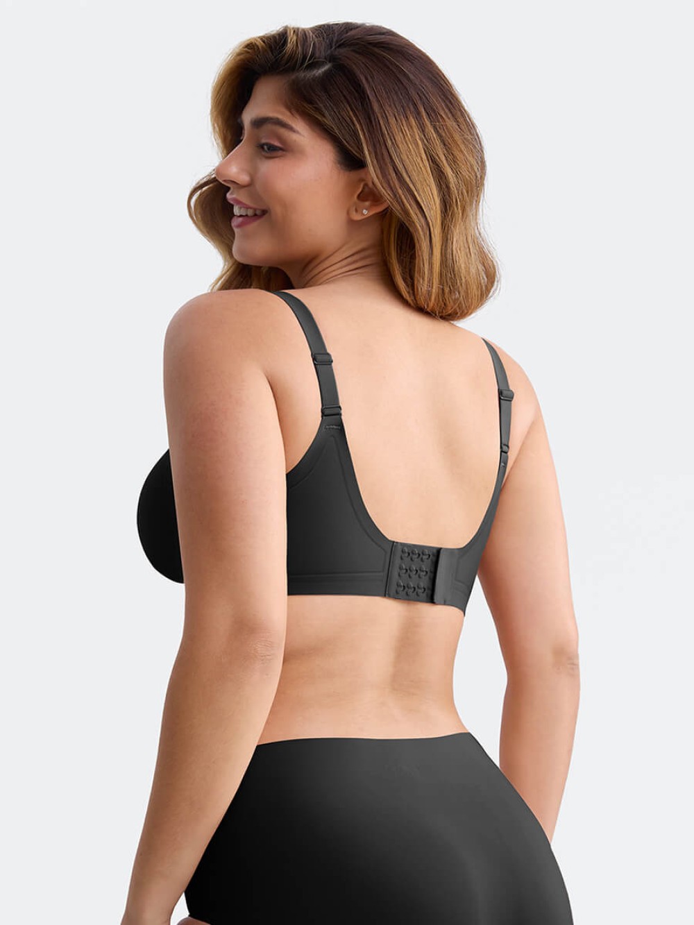 Seamless Wireless Plunge Bra Side Support Anti Roll Easy Care Cups