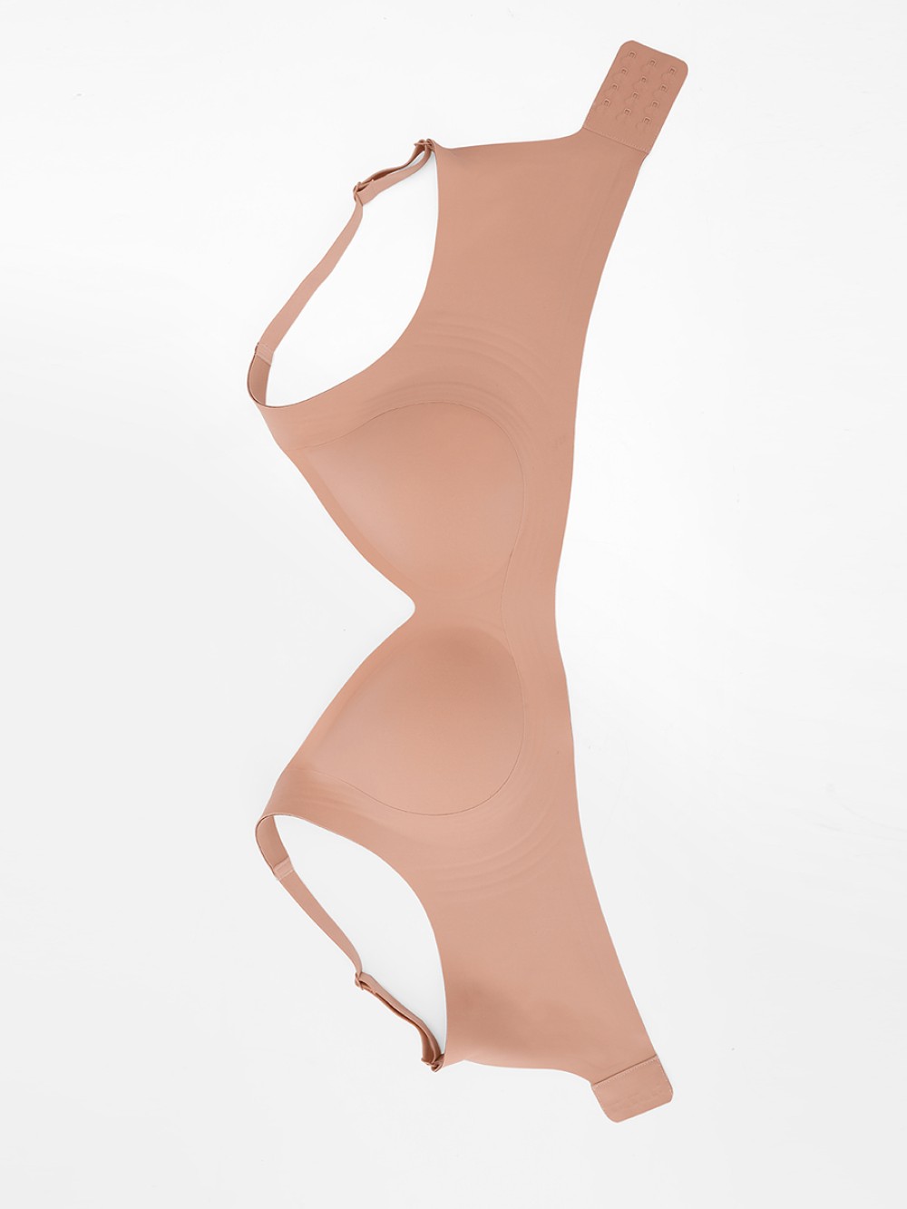 Adjustable Wide Strap Wireless Bra W Jelly Strip Half Fixed Cups