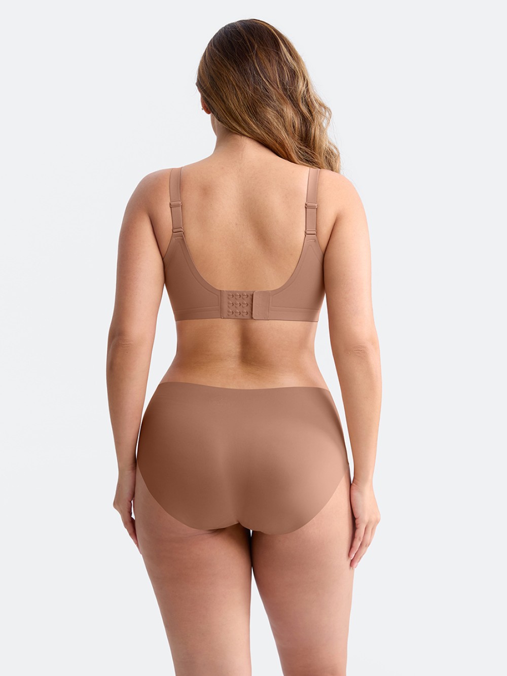 Adjustable Wide Strap Wireless Bra W Jelly Strip Half Fixed Cups