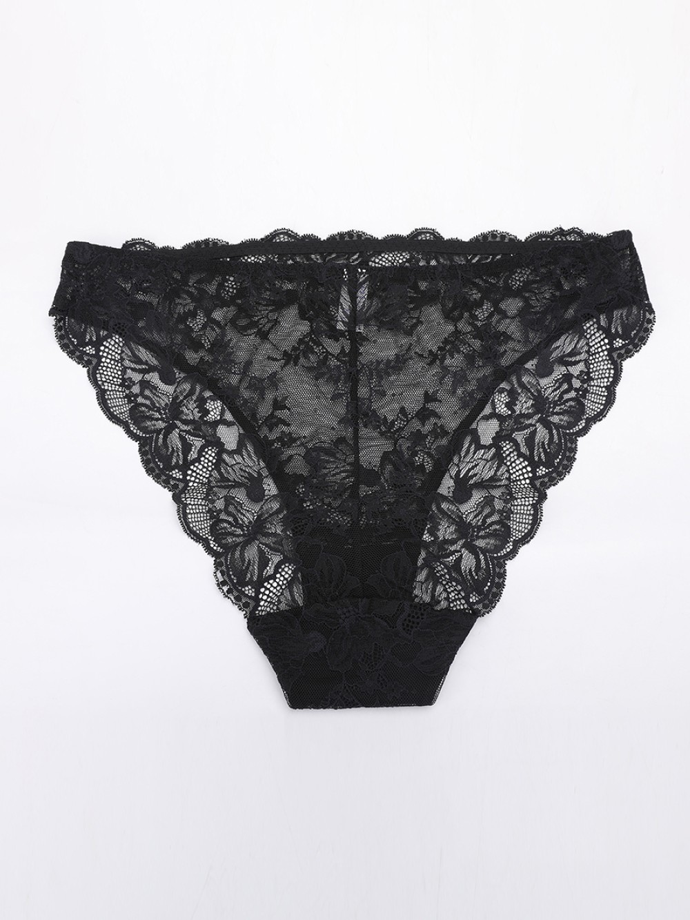 Low-Rise Lace Panties with Antibacterial Cotton Crotch