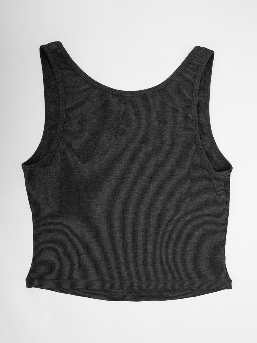 Rayon Ribbed Wide Strap Scoop Neck Tank Top Breathable