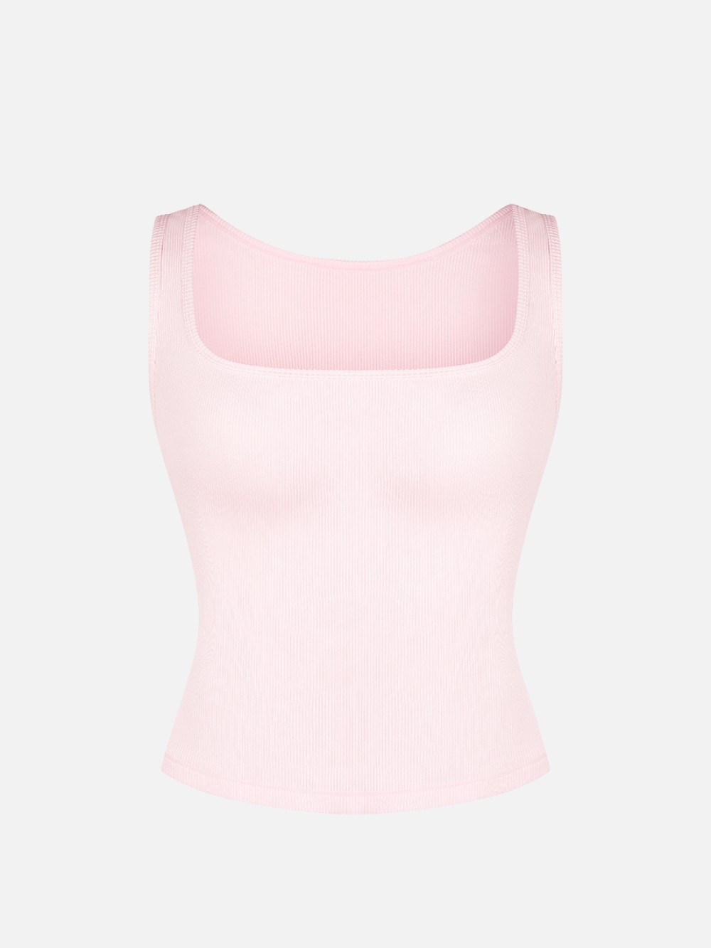 Rayon Ribbed Scoop Neck Tank Top Breathable