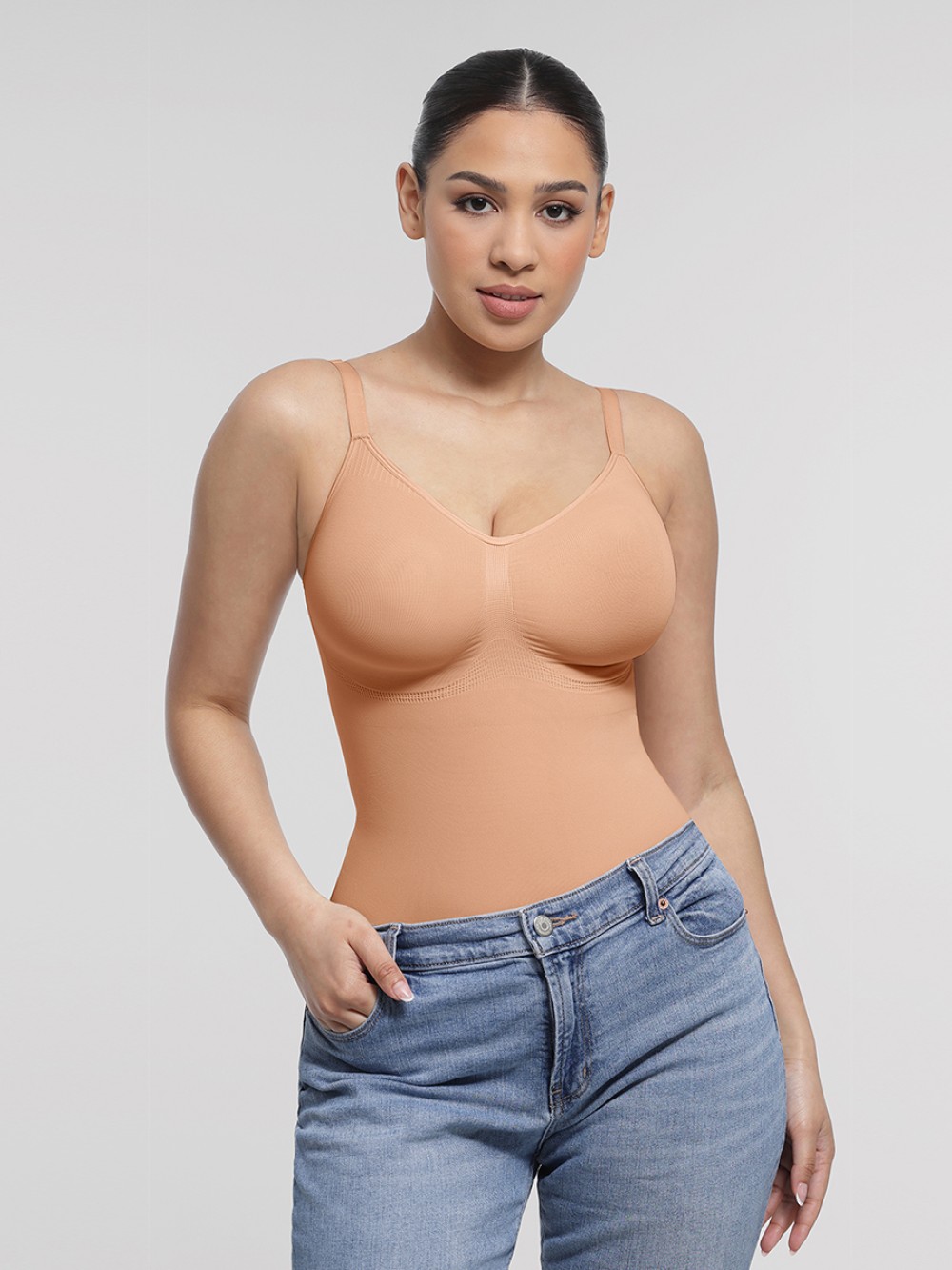 Women Seamless Chest Support Waist Control Shapewear Bodysuit