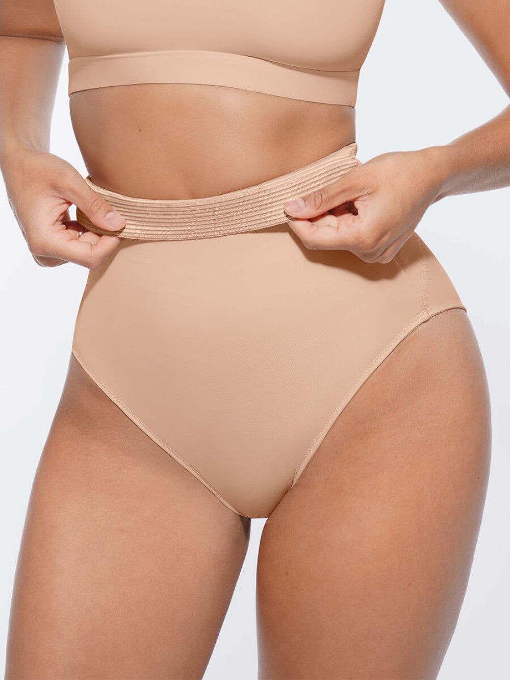 High-Waist Antibacterial Shaping Panties with Stretch Elastic Band