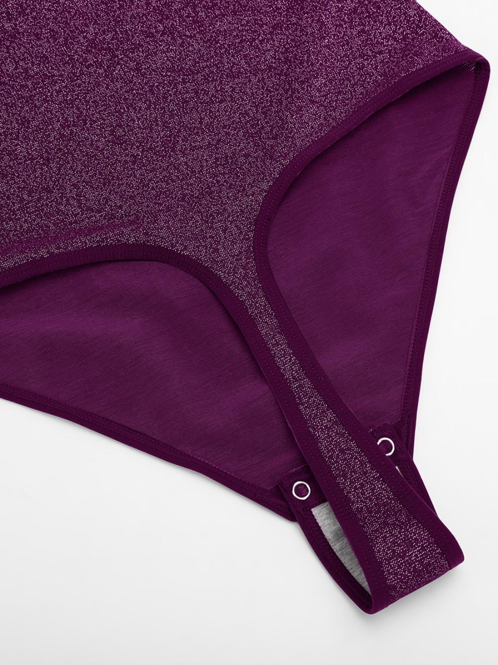 Shiny Draped Neck All In One Shapewear Bodysuit