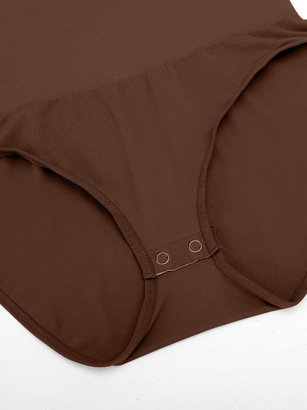 Seamless Long Sleeve Tummy Control Snap Crotch Briefs Bodysuit
