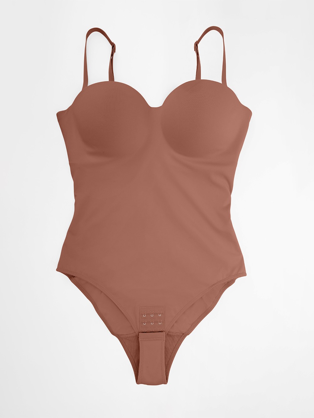 Seamless Underwire Half Cup Shapewear Bodysuit with Removable Pads