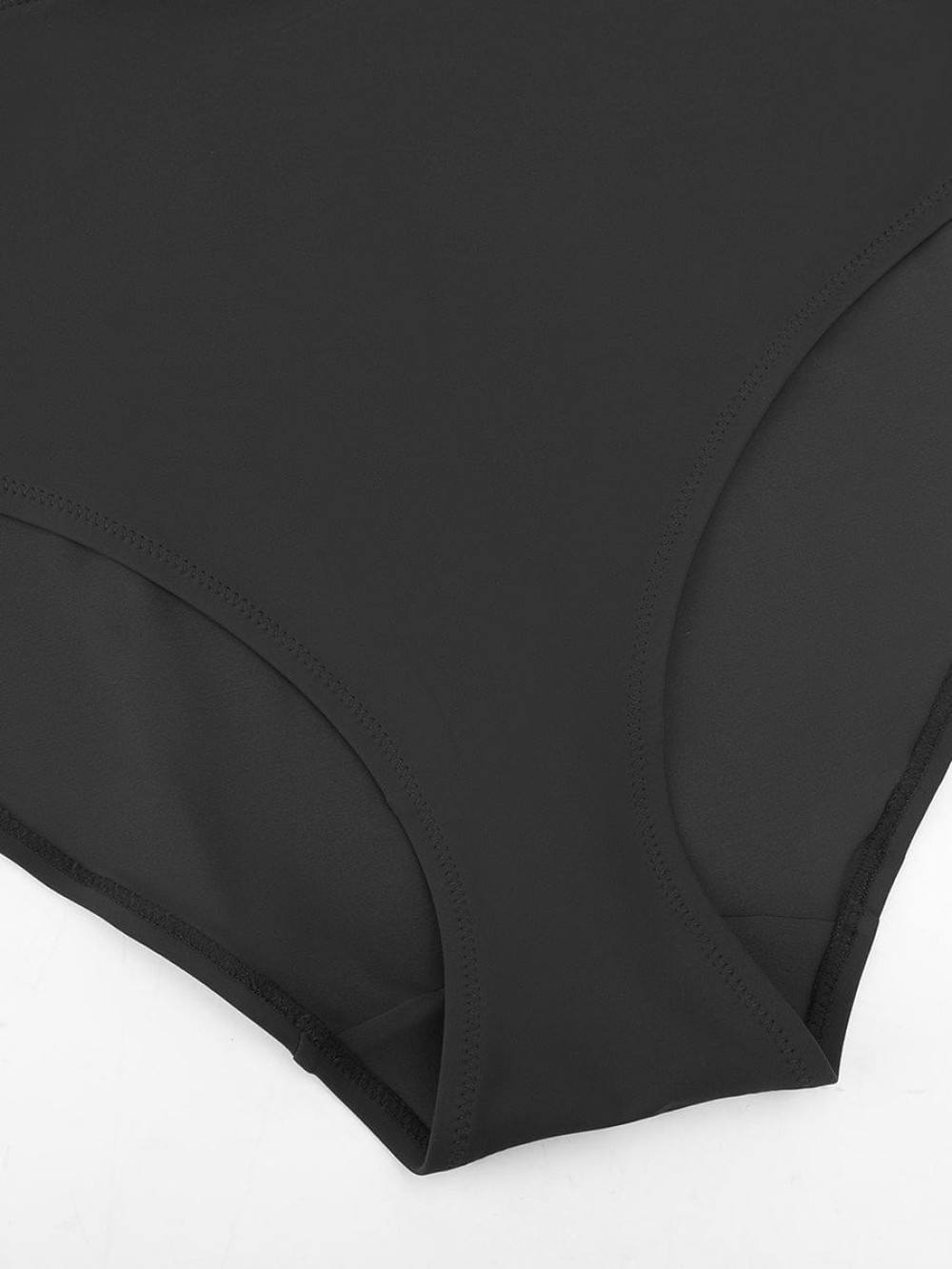 Deep V Swimsuit Cover Up Skirt Ruched Design Wide Strap Tummy Control