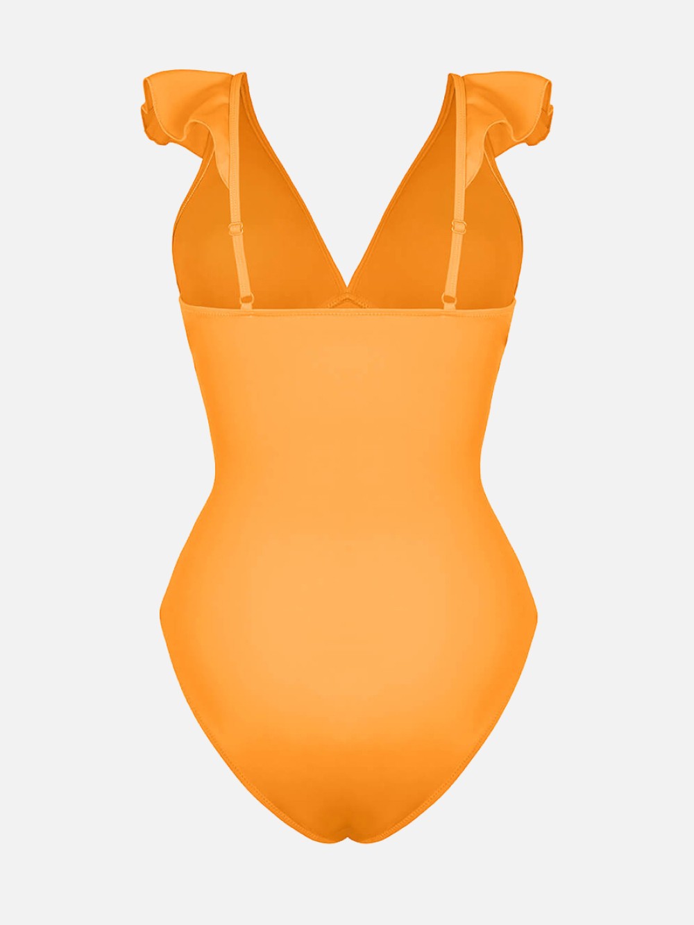 Wholesale Ruffled One Piece V Neck Lace Up Swimsuit