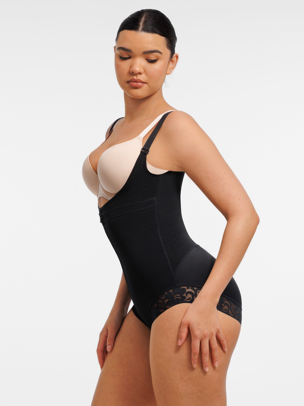 Wholesale U-shaped Bust Lifting Front Zipper Lace Shapewear