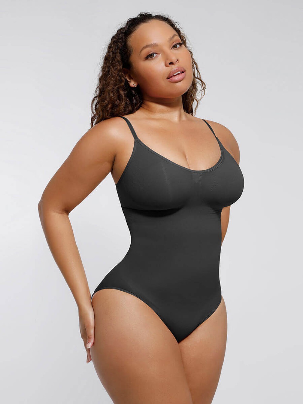 Black Shapewear Covered Bodysuit For Women