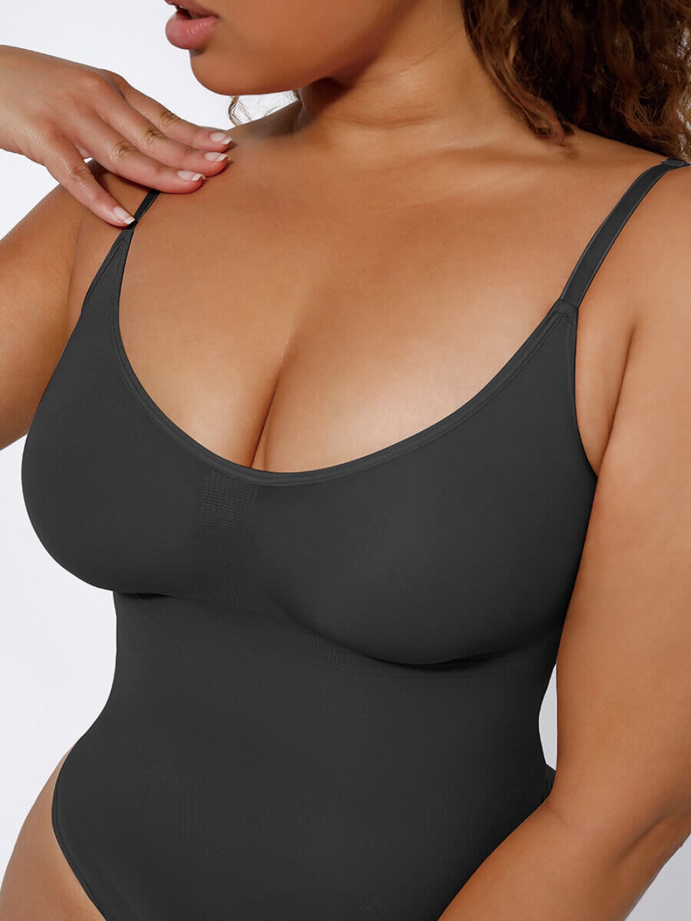 Black Shapewear Covered Bodysuit For Women