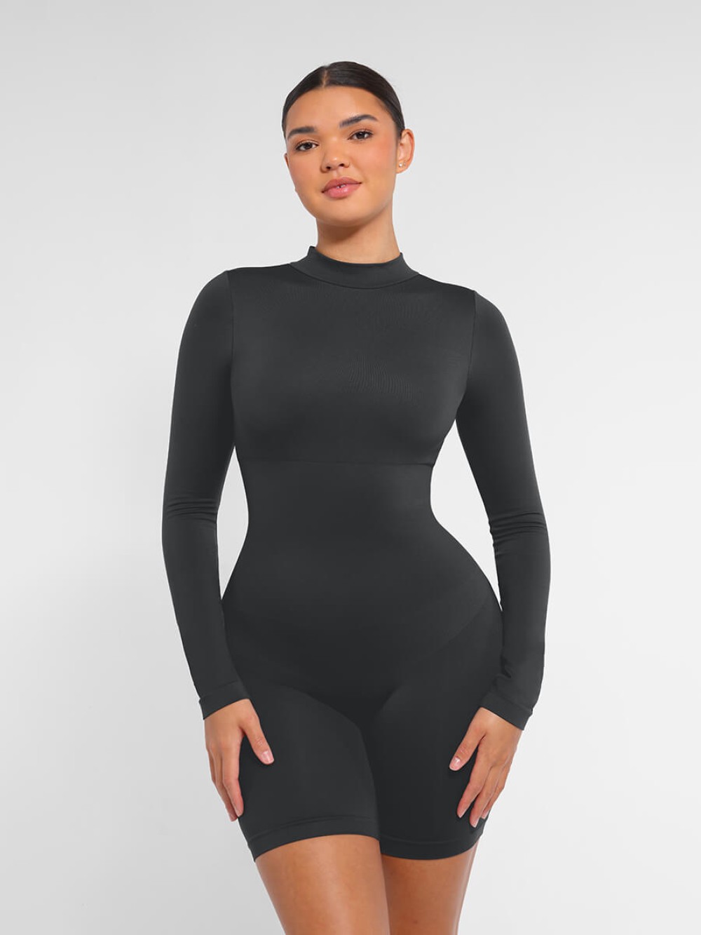 Seamless Turtleneck Jumpsuit with Removable Cups