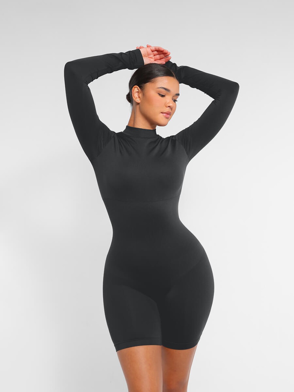 Seamless Turtleneck Jumpsuit with Removable Cups