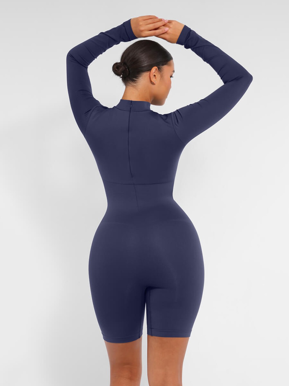 Fashion Seamless Turtleneck Jumpsuit with Removable Cups