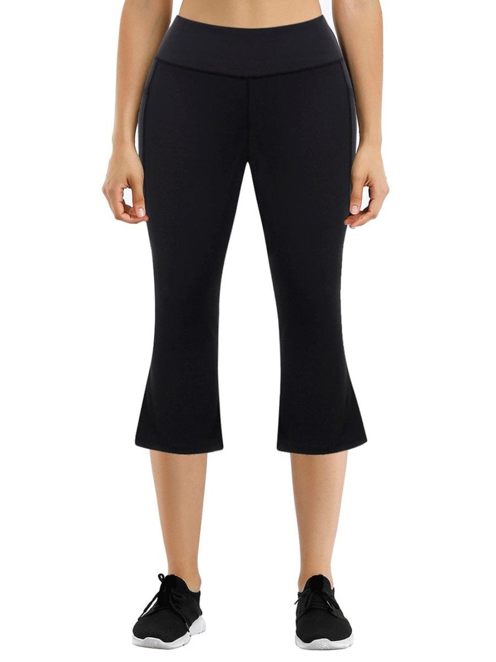 Powerful Black High Rise Keen-Length Yoga Pants Kinetic Fashion