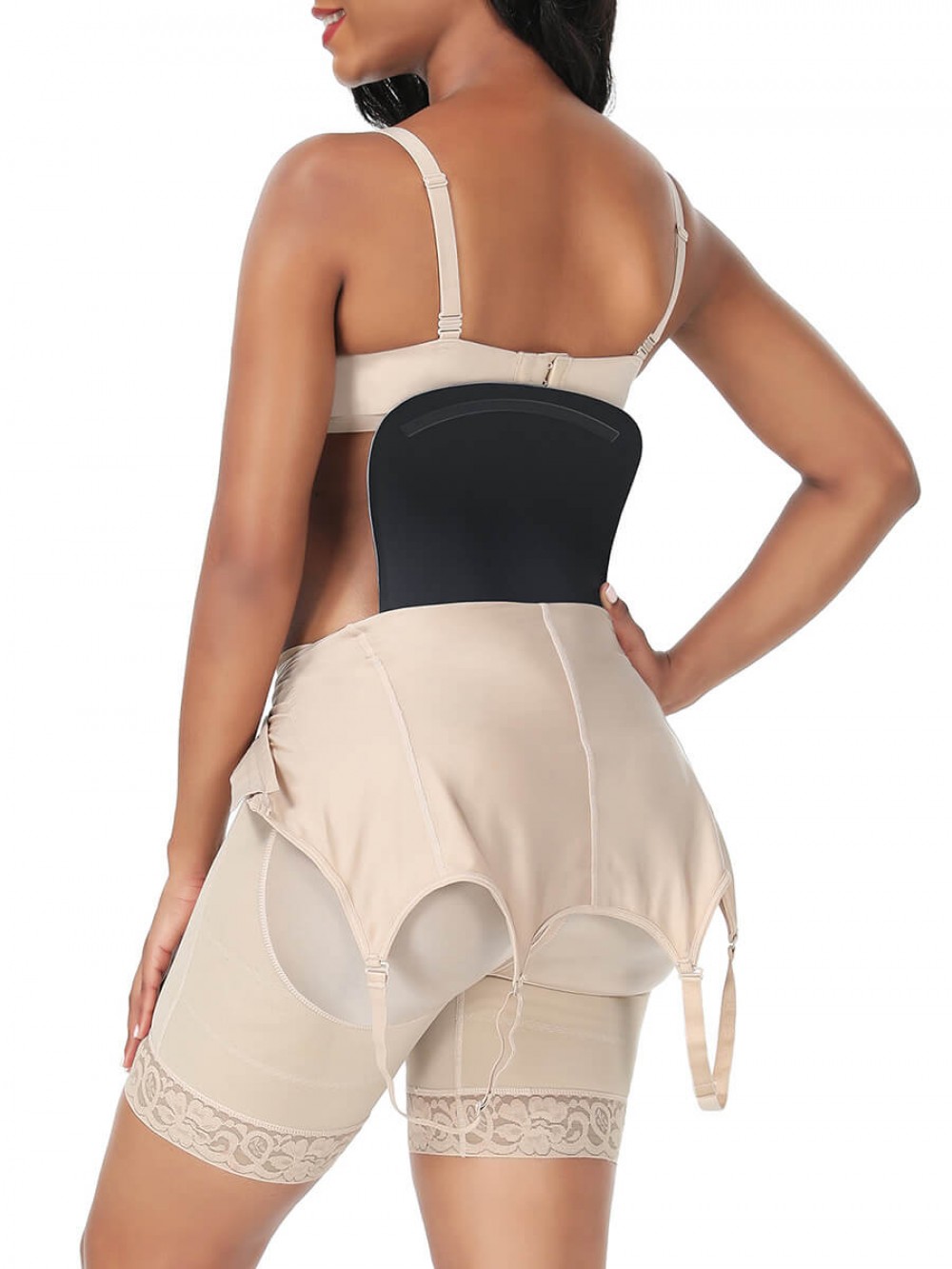 Gray Woman Compression Board Breathable Waist Trainer After Surgery