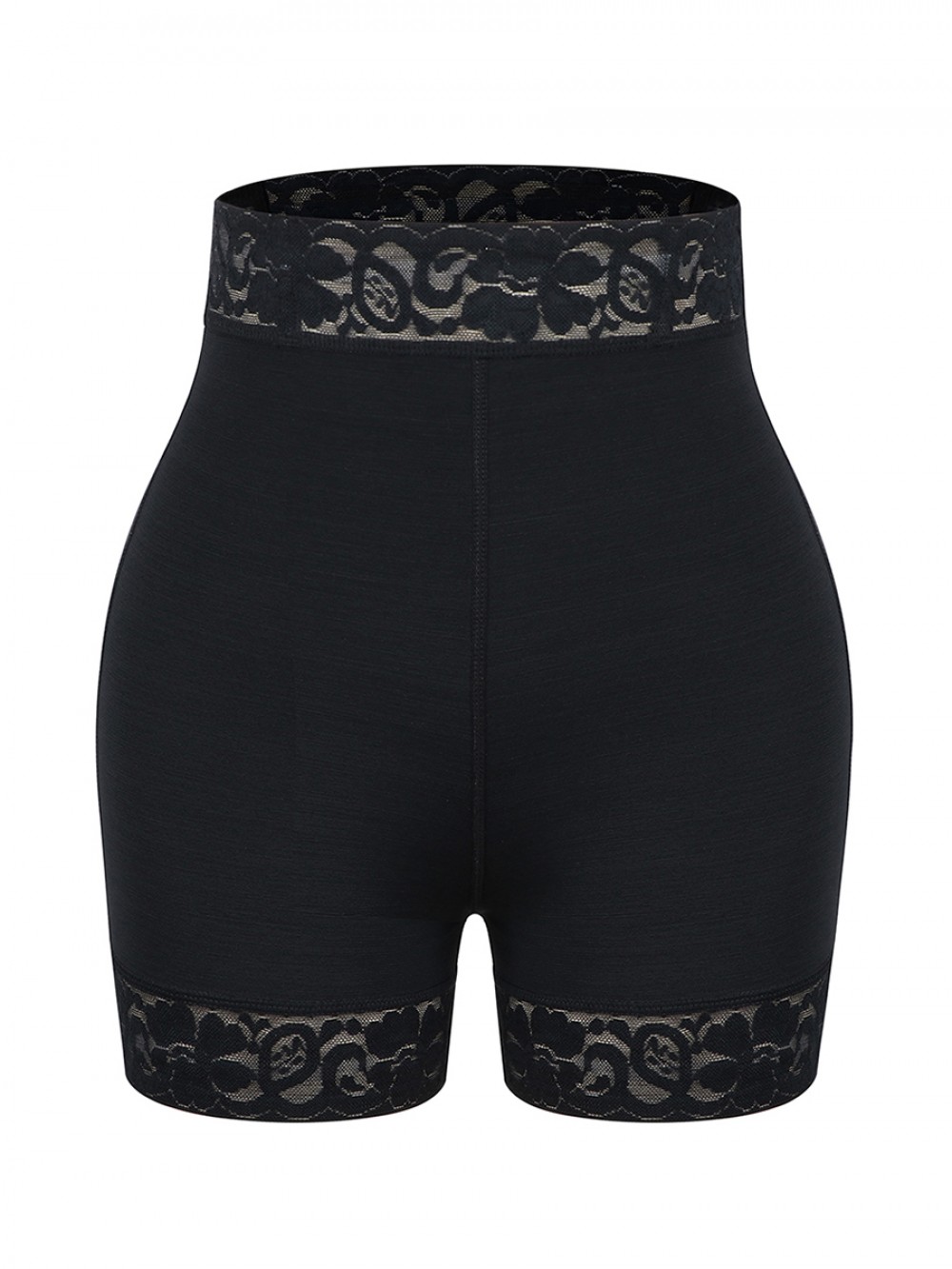 Black High Waist Lace Butt Enhancer Panty Firm Control
