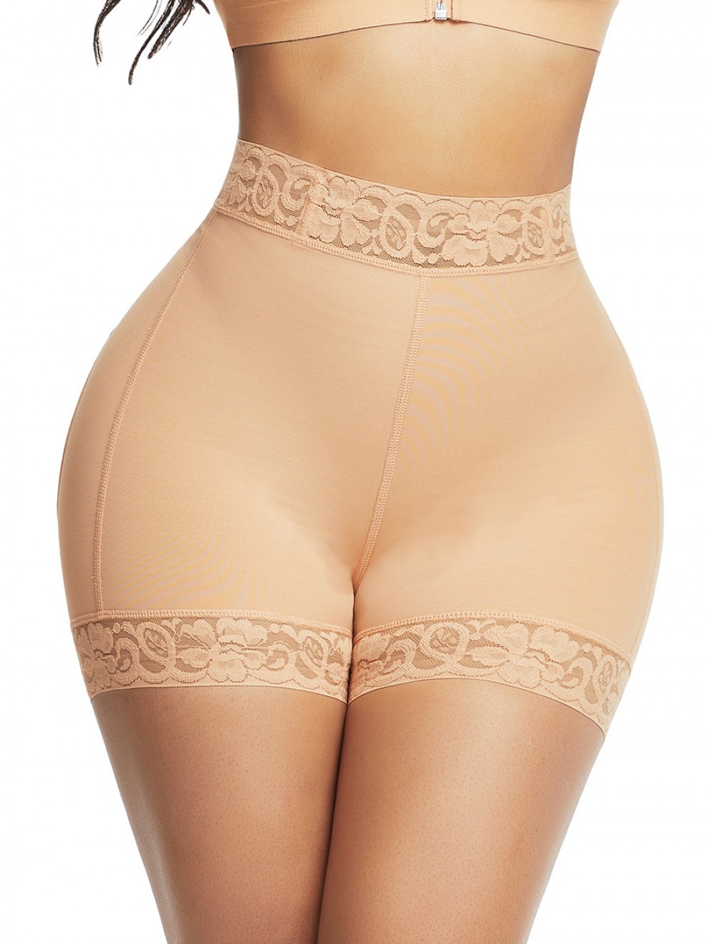 Deep Skin Color Lace Trim Stomach Control Panties Best Selling