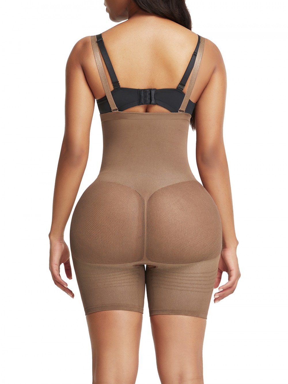 Light Brown Adjustable Straps Seamless Body Shapers With Buckle