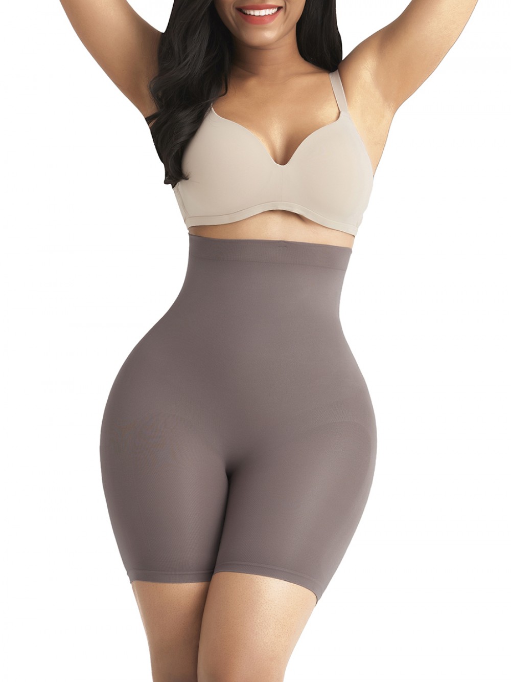 Purple Shapewear Shorts Seamless Large Size With Buckle Stretchy