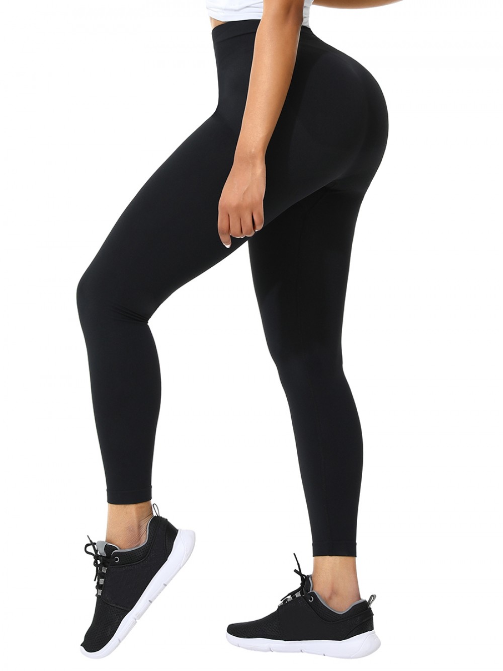 Black Seamless High Waist Tummy Control Shapewear Pants For Exercising