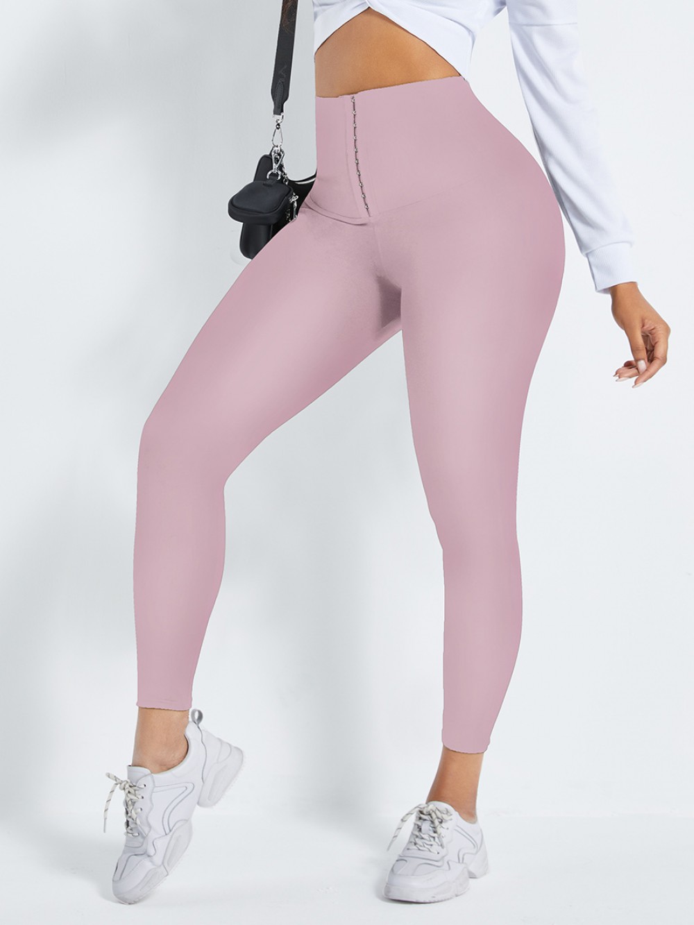Light Pink 2-In-1 Shapewear Leggings High Waist Curve Creator