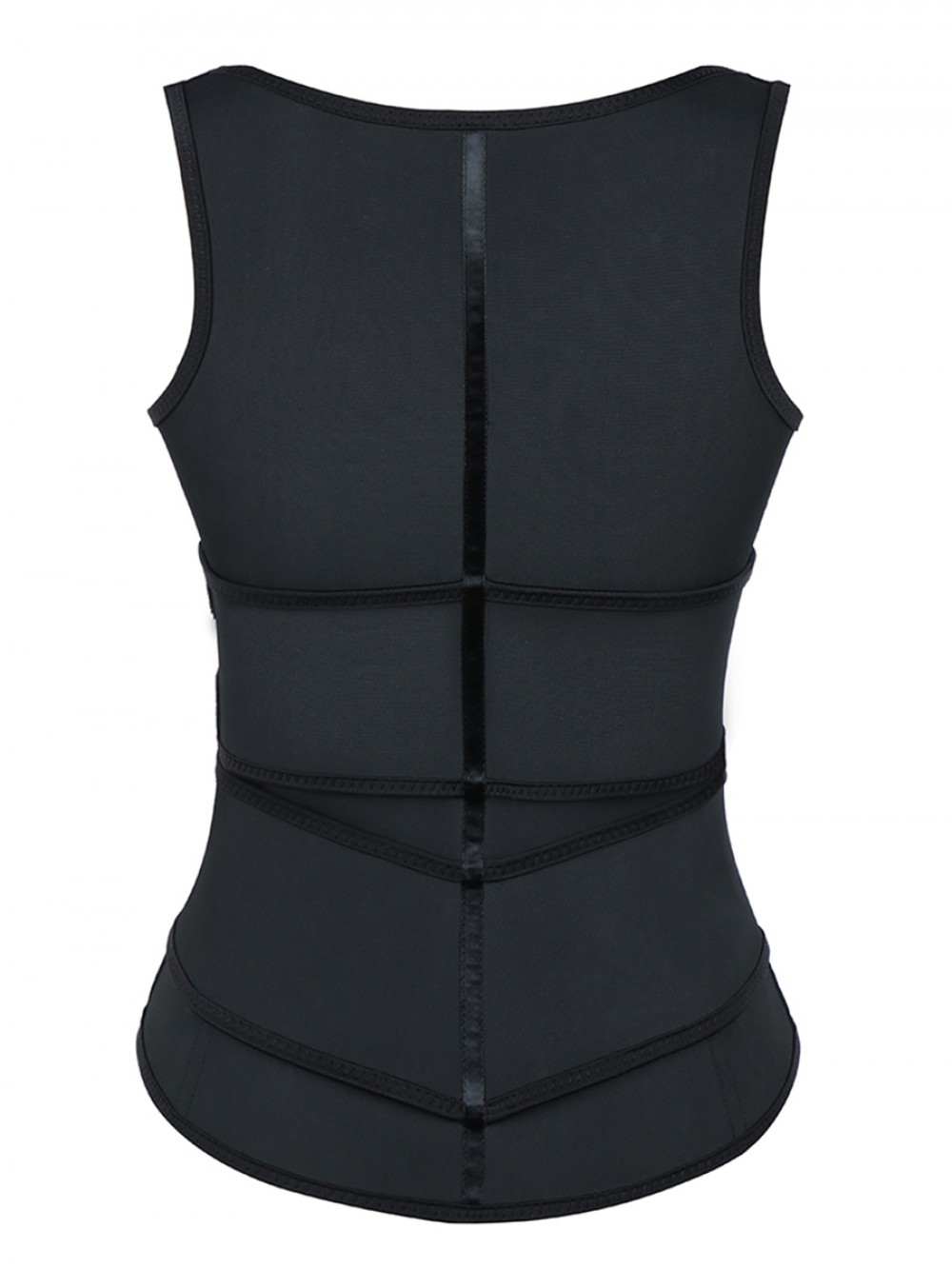Black Upgrade Durable Zipper Latex Waist Trainer Vest 9 Steel Bones