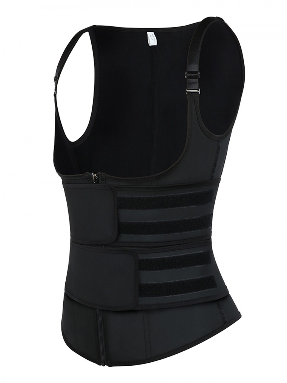 Black Upgrade Durable Zipper Latex Waist Trainer Vest 9 Steel Bones